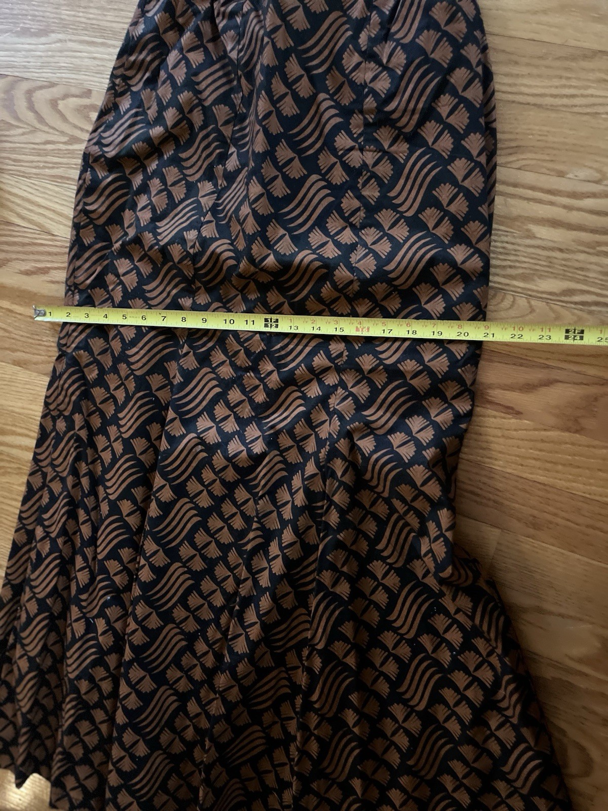 African print Brown and Black Skirt Set