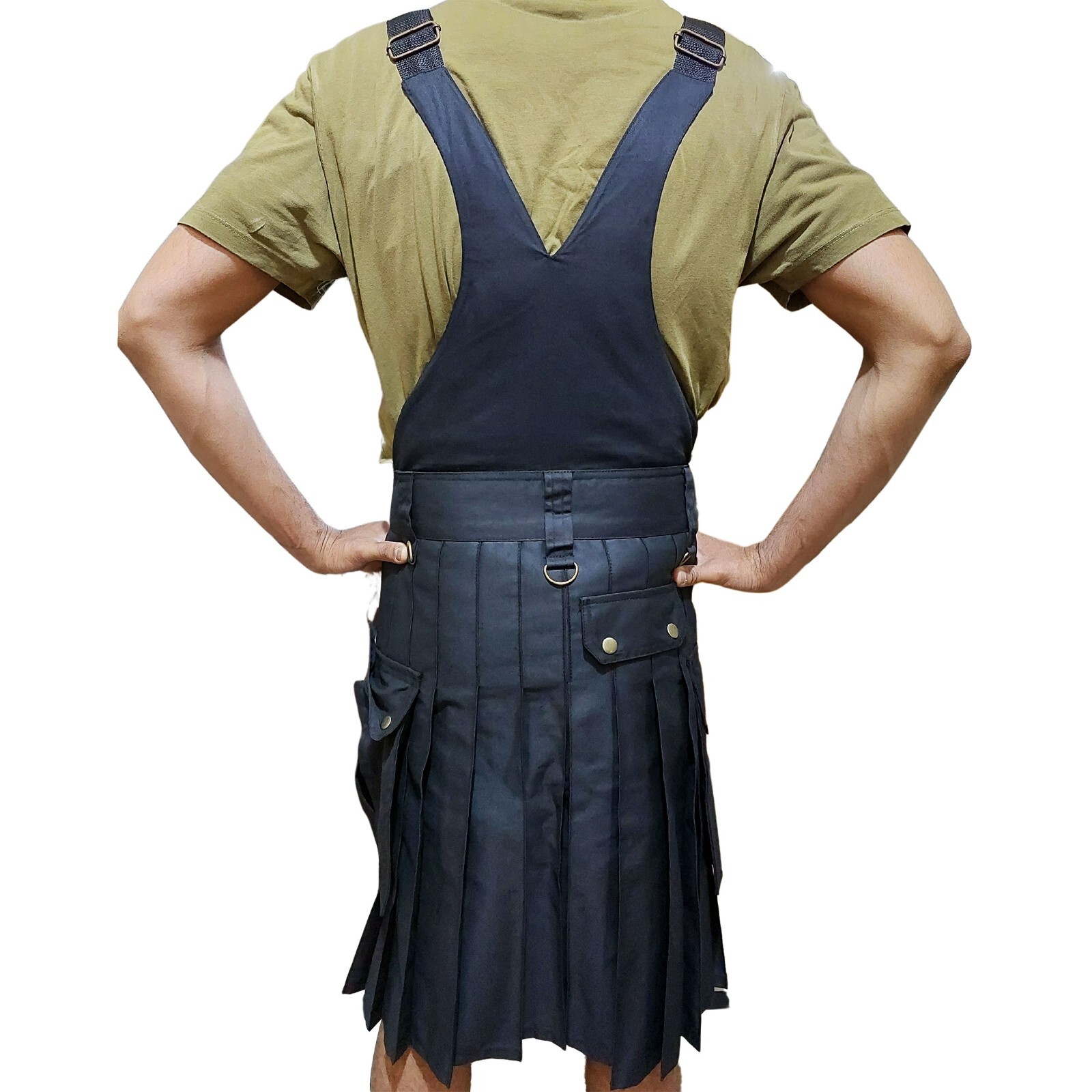 TRUESAGA – Men’s Utility Overkilt Black 100% Cotton 16 Oz Heavy Fabric