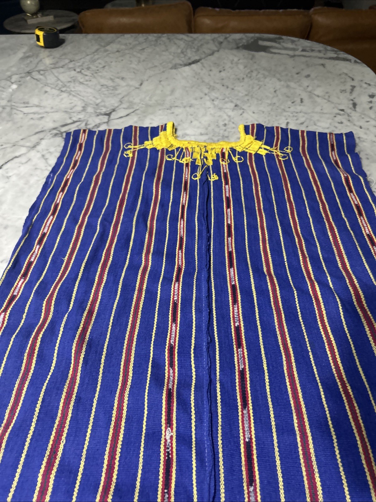 Vtg Huipil Guatemalan Handwoven Square neck Embroidory