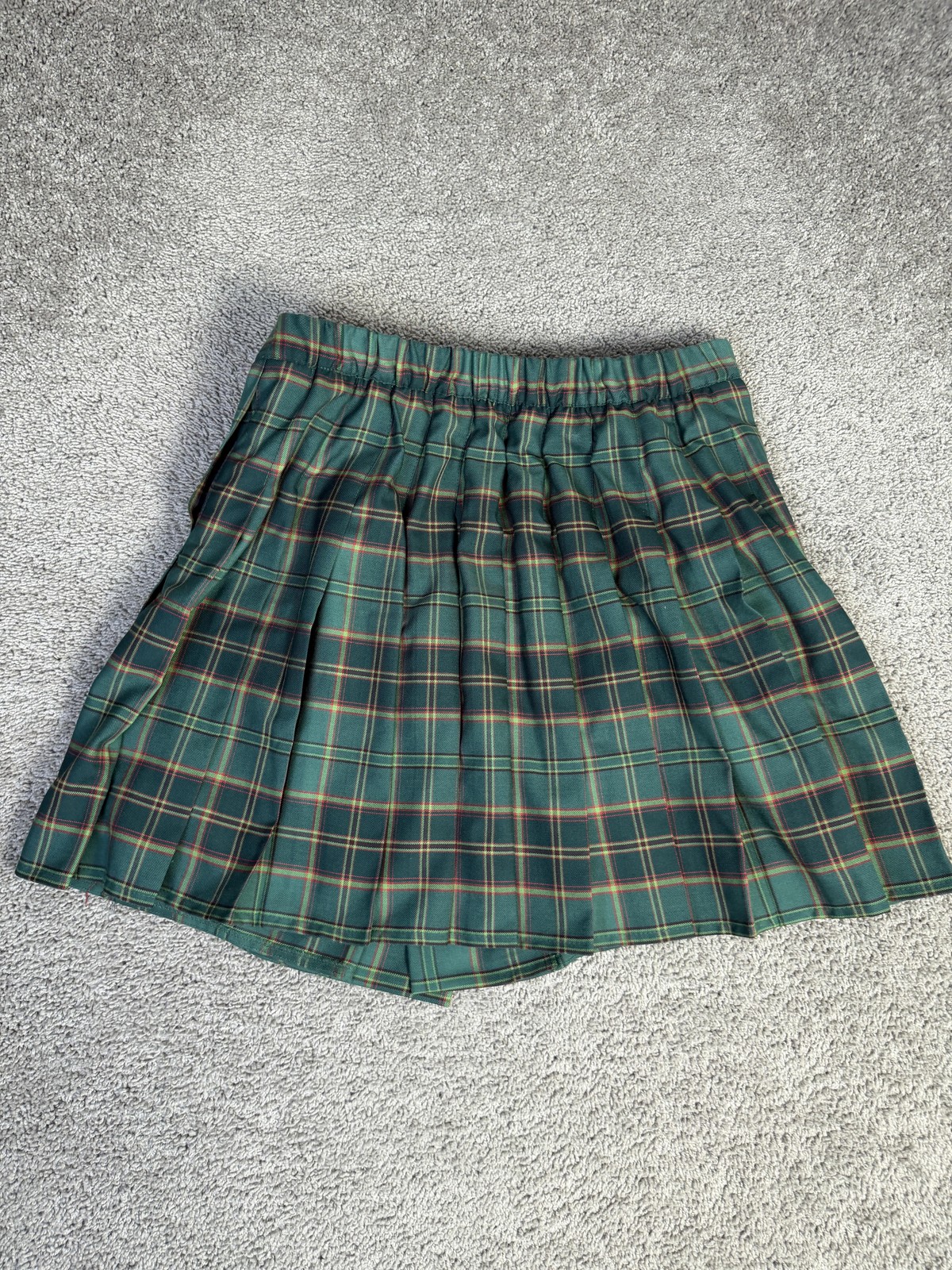 Sport Kilt Kilt Mens L Green Plaid Pleated Sport Elastic Waist Made In USA