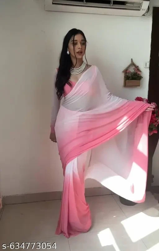 Pure Soft Georgette With Beautiful Design In Digital Printed Ready To Wear Saree