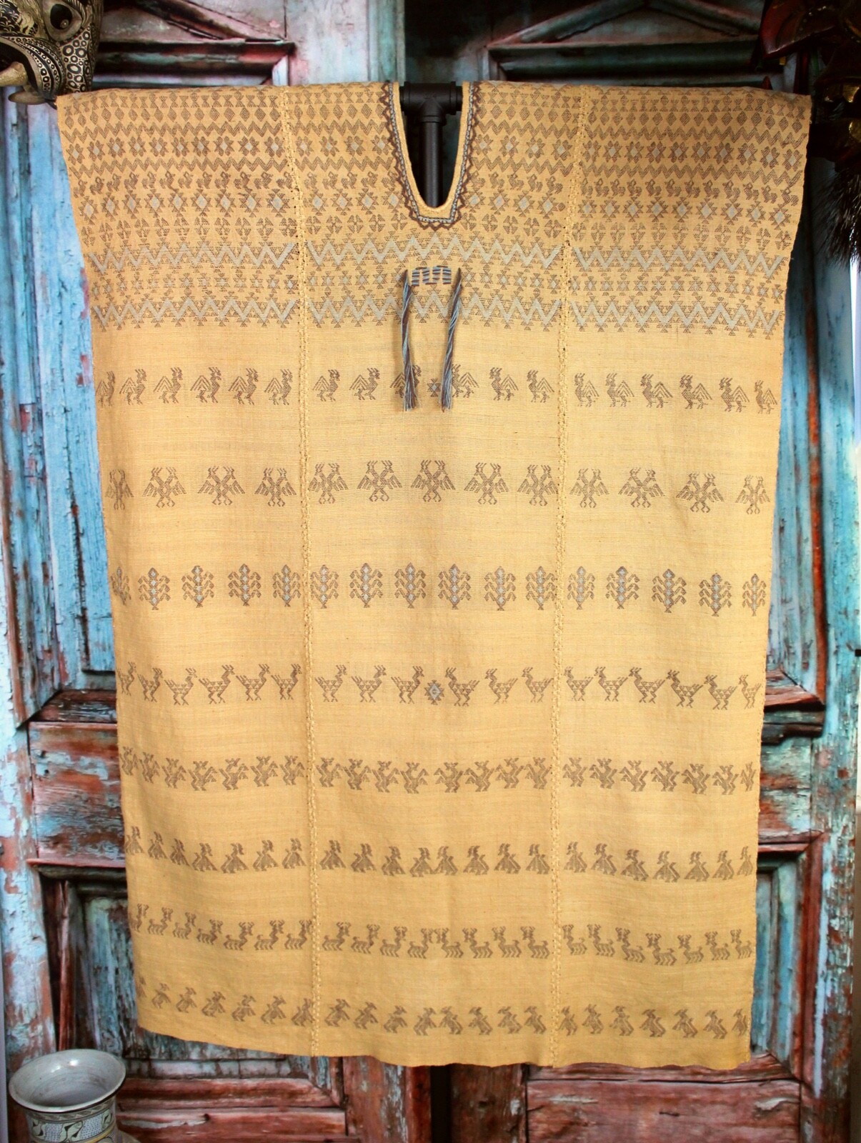 Huipil Natural Dye Handwoven San Bartolo Yautepec Backstrap Loom Oaxaca Mexico