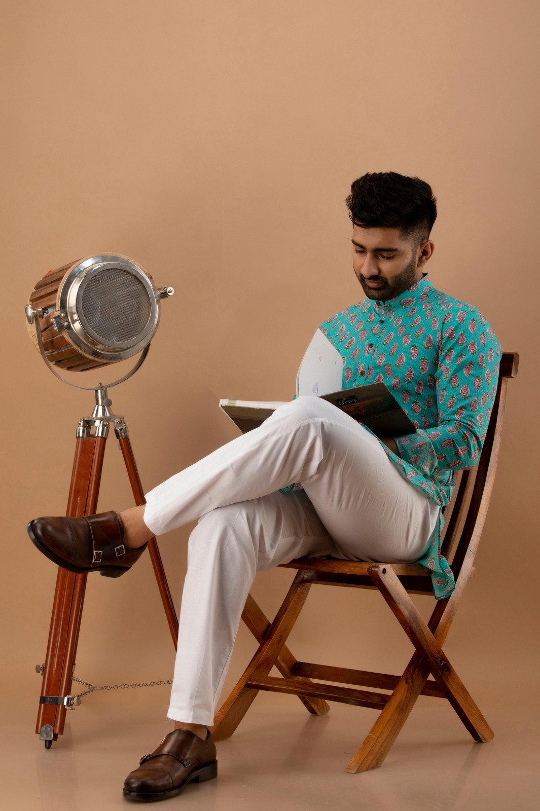 Men’s Ethical Printed Mulberry Kurta – Perfect for Casual Wear