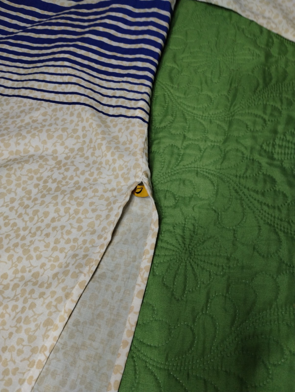 AURELIA Cool & Light Cotton Kurta ~ Large ~ Blue, Red, Green, Yellow Trees EUC