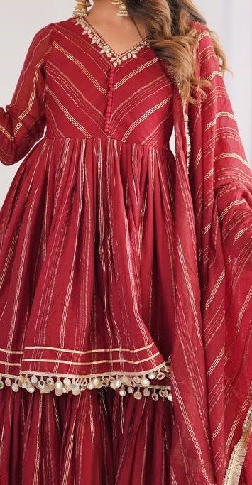Fancy Collection Heavy Mal Chanderi Kurta Palazzo With Dupatta For Wedding