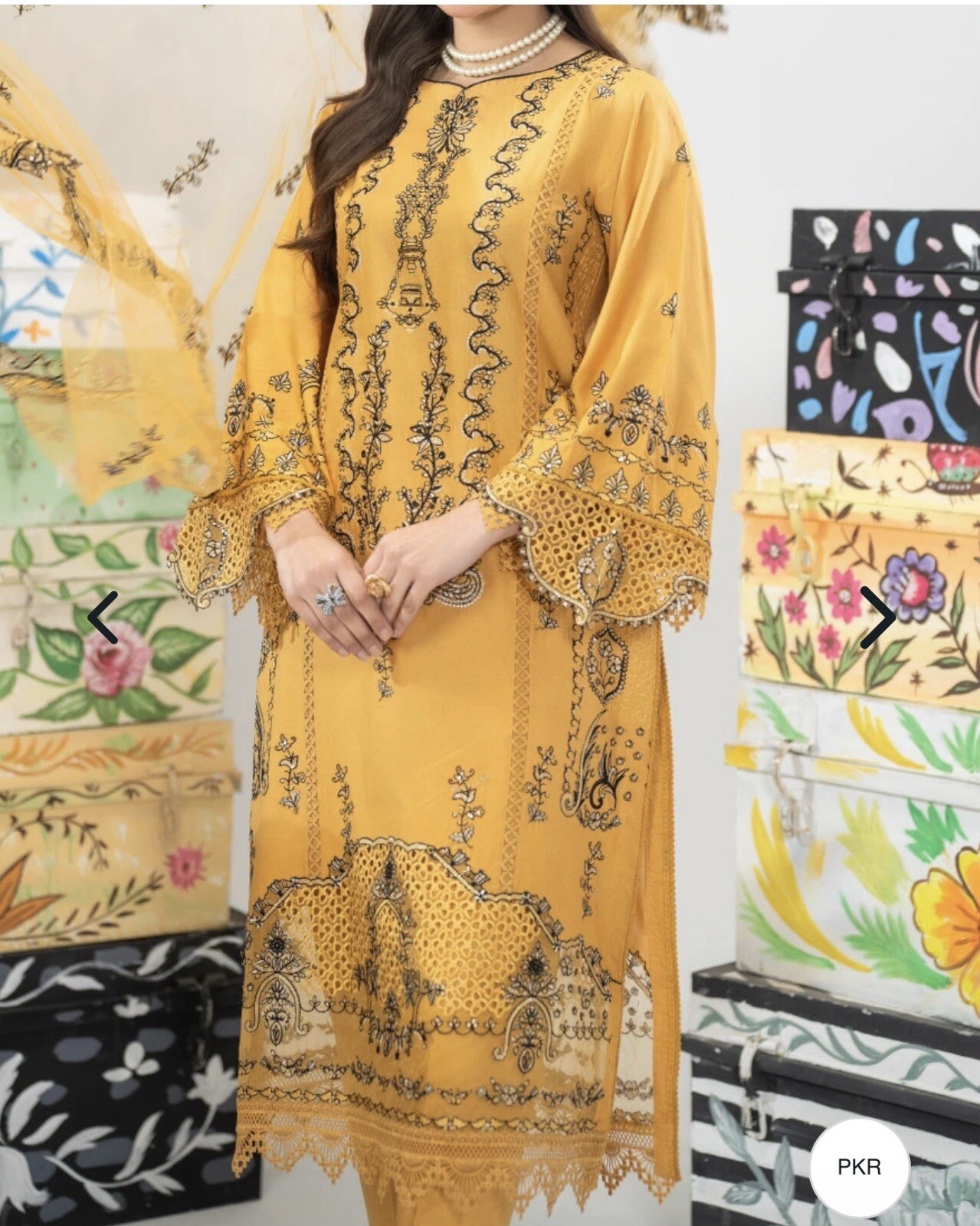 ⭐️ZARQUN BRAND PREMIUM⭐️ – beautiful COTTON EMBROIDERED 3 PC Suit -M – $65