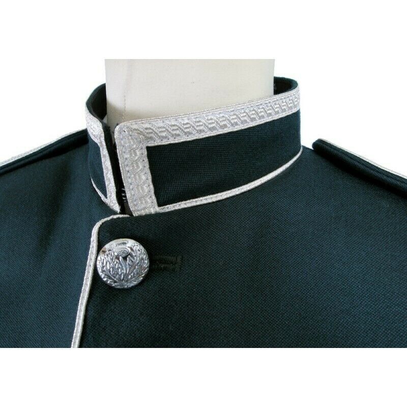 Men’s Scottish Green Doublet Kilt Jacket – Military Piper Drummer Doublet Jacket