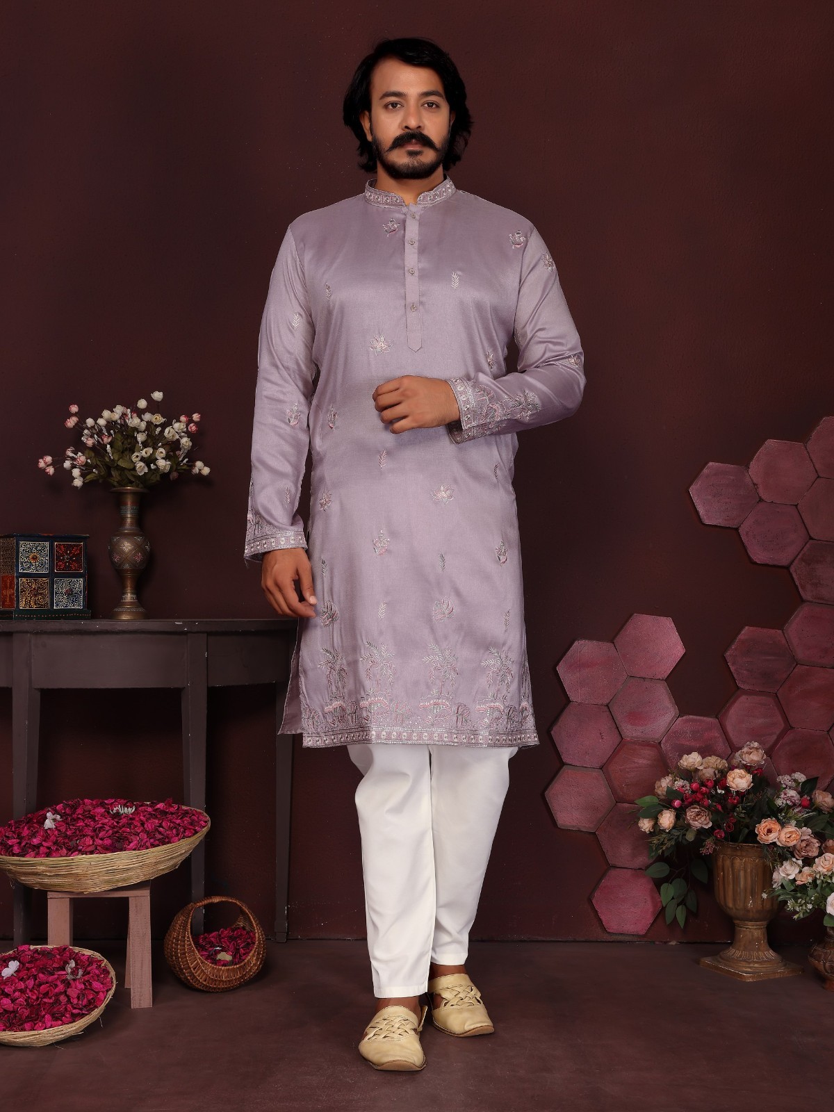 Raymond Cotton Men’s Kurta Pajama Set Readymade Indian Ethnic Wear Festive Party