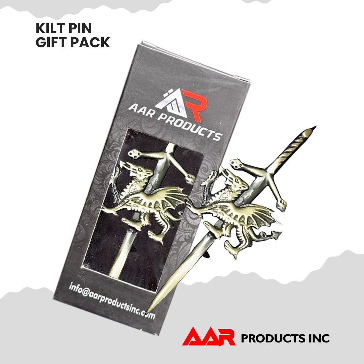 Kilt Pin Scottish Thisltle Wales Dragon Highland Kilts Pin 4″ Antique New AAR