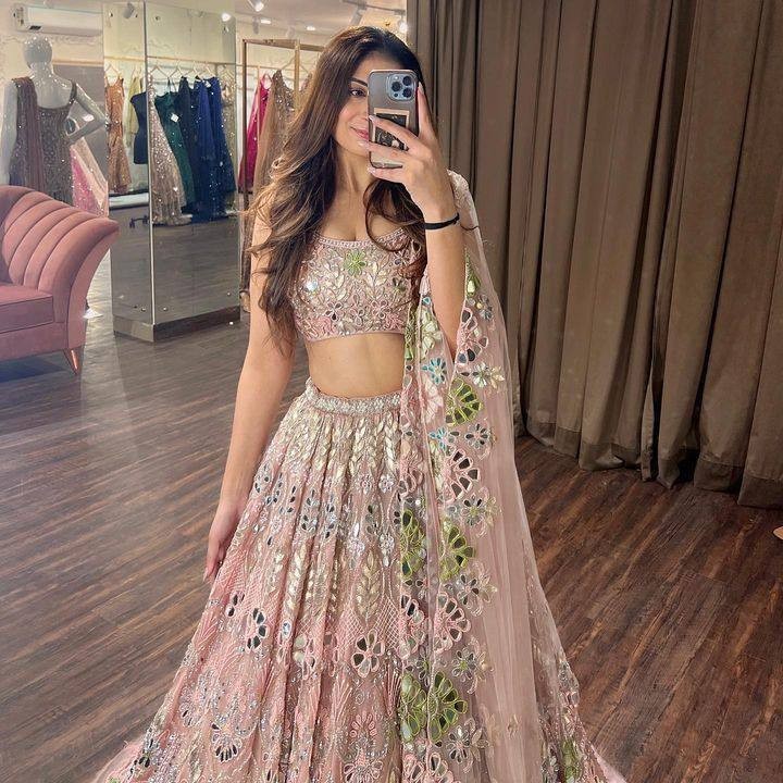 Designer Bridal Lehenga Choli Mirror Embroidery pakistani lehnga bollywood