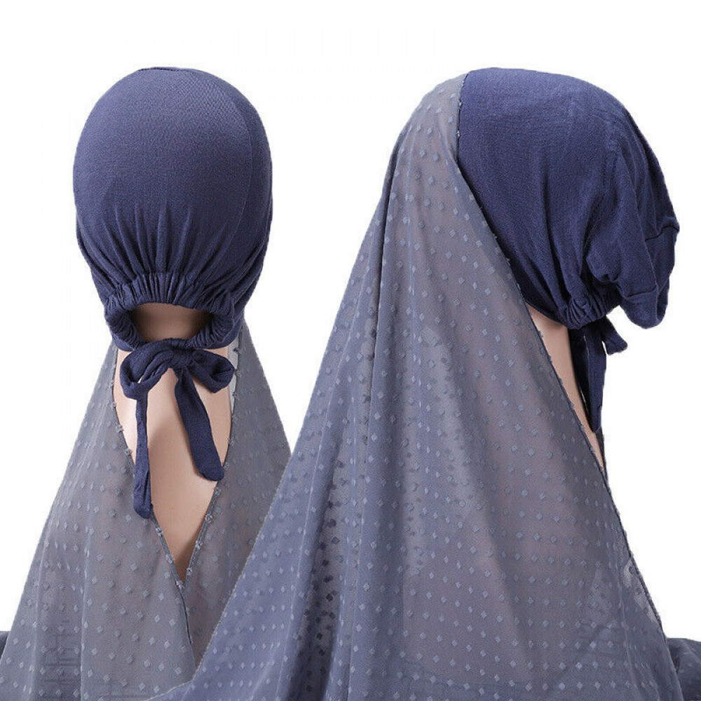 1PCS Muslim Amira with Bonnet Inner Cap Instant Hijab Head Scarf Wraps Shawls