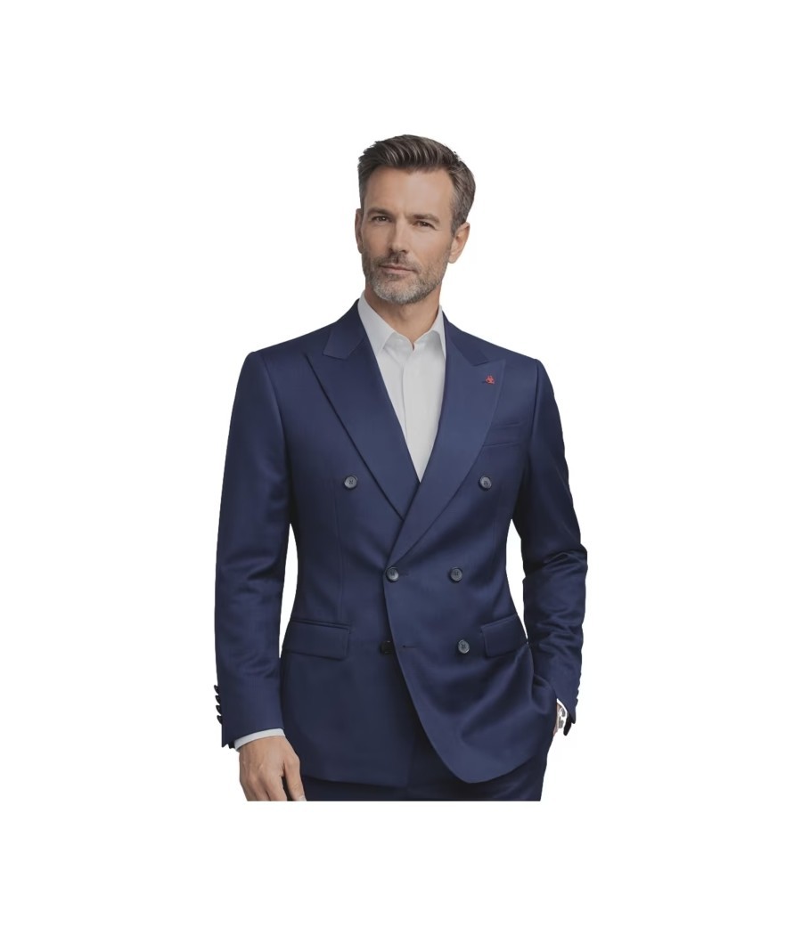 Roy Robson Blue Double Breasted Tasmania Stretch Suit Jacket MPN 5038