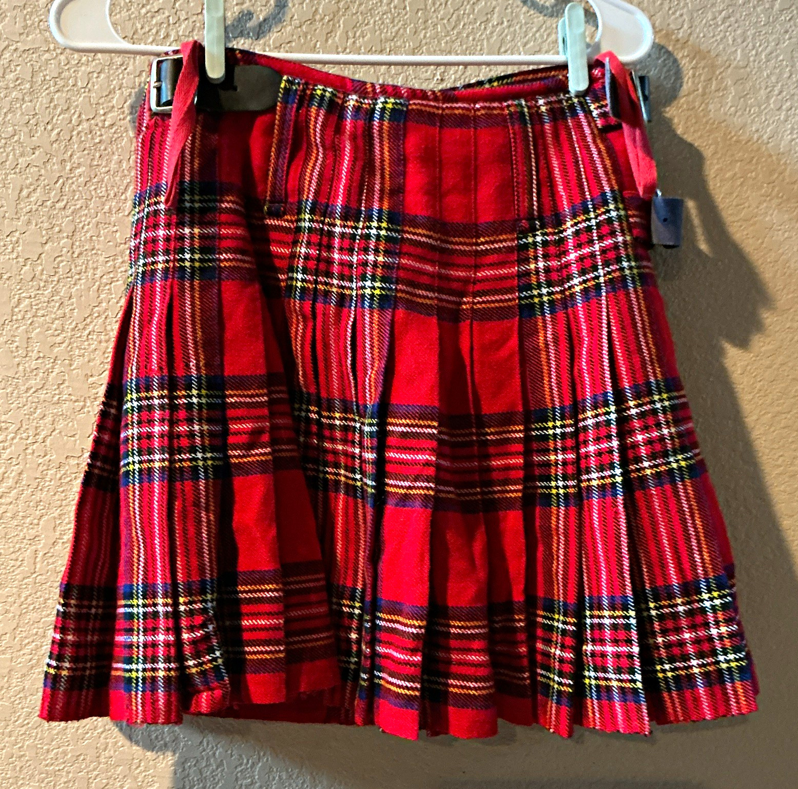 Scottish Design Tartans Women’s Red Tartan Traditional Kilt Skirt Size 12