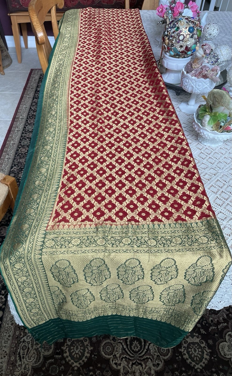 Saree Green And Red Brand New D Aminis London-New Jersey