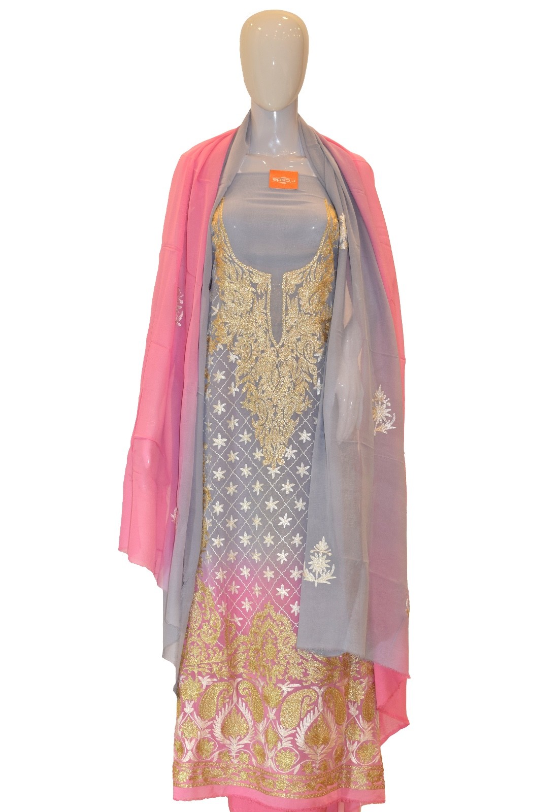 Zari & Aari Fusion Double Shaded Kashmir Woman Suit, Designer Salwar Kameez