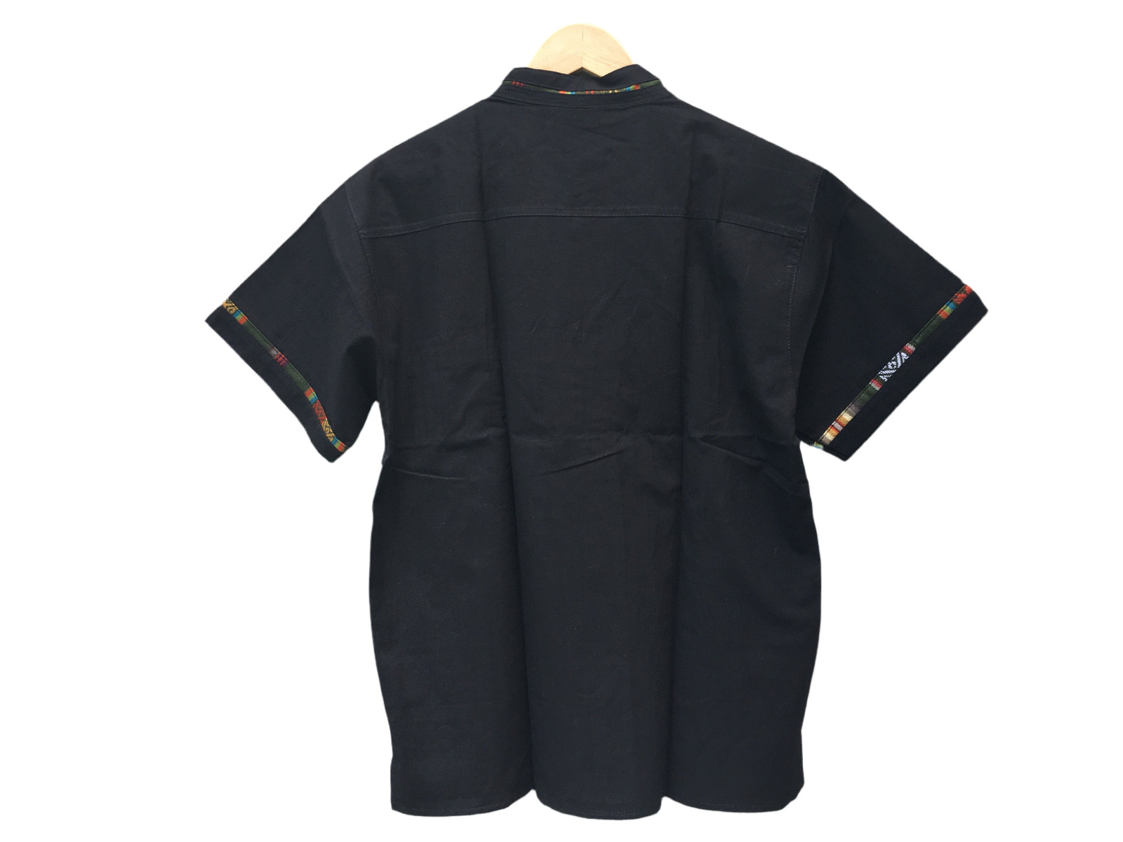 Handmade Men’s Traditional Black Mexican Guayabera – Size Small Medium Large XL