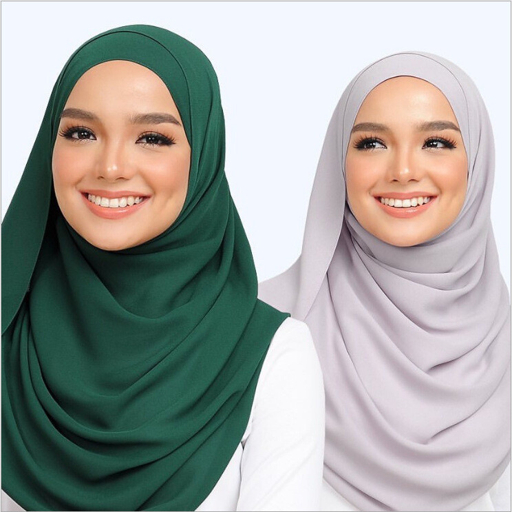 Women Girls Plain Chiffon Hijab Scarf Shawl Scarf Head Scarves Head Wrap Islamic
