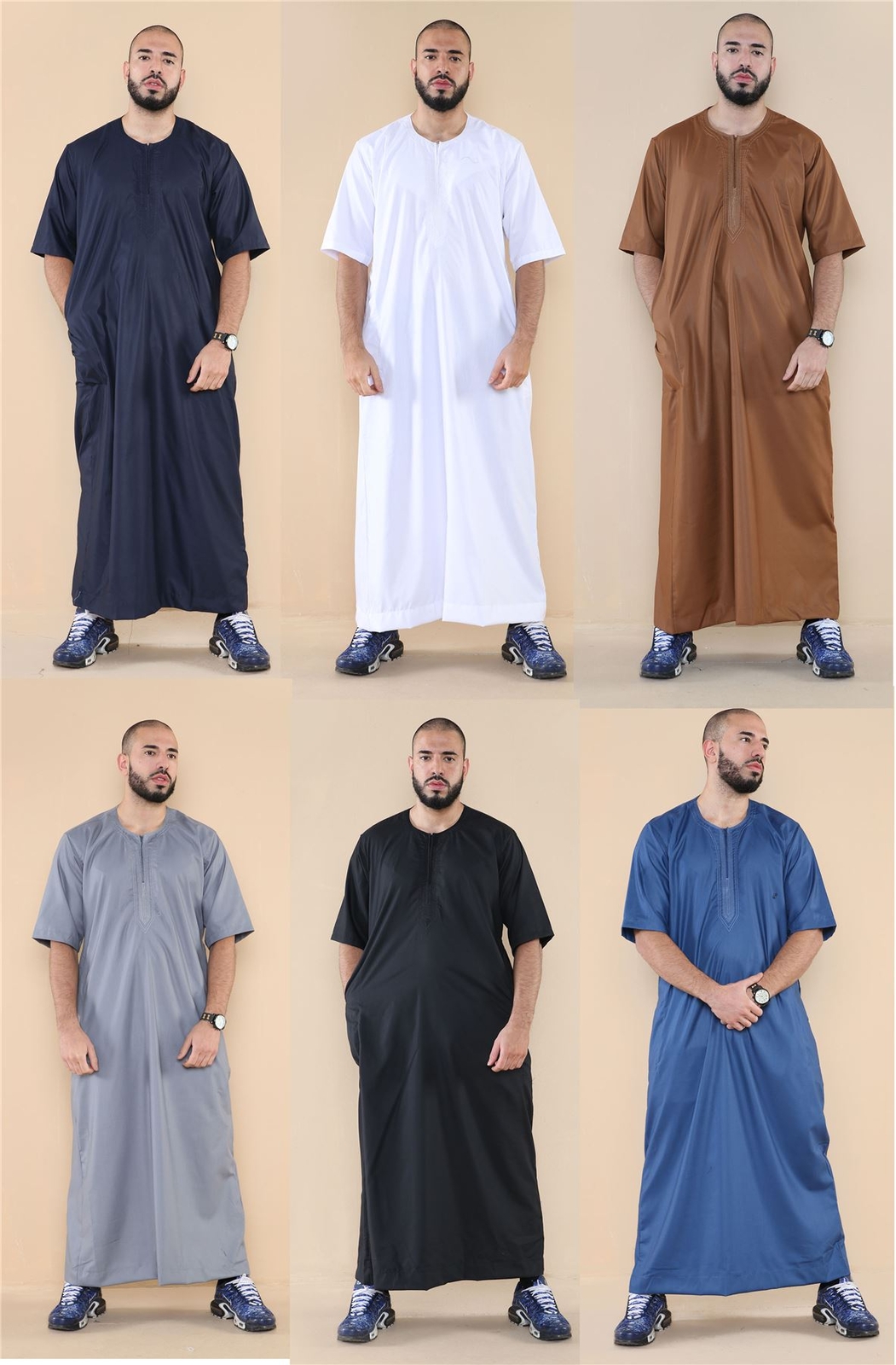 Men’s Zipped Half Sleeve Islamic Thobe TruClothing