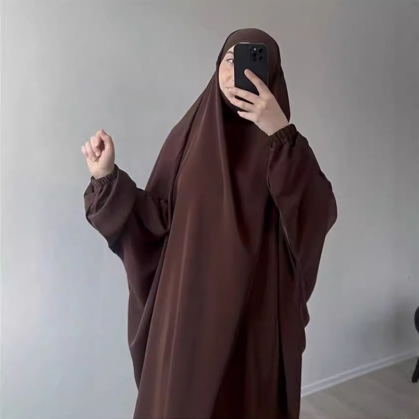 Muslim Women Kaftan Overhead Large Khimar Abaya Burka Ramadan Prayer Plain Set