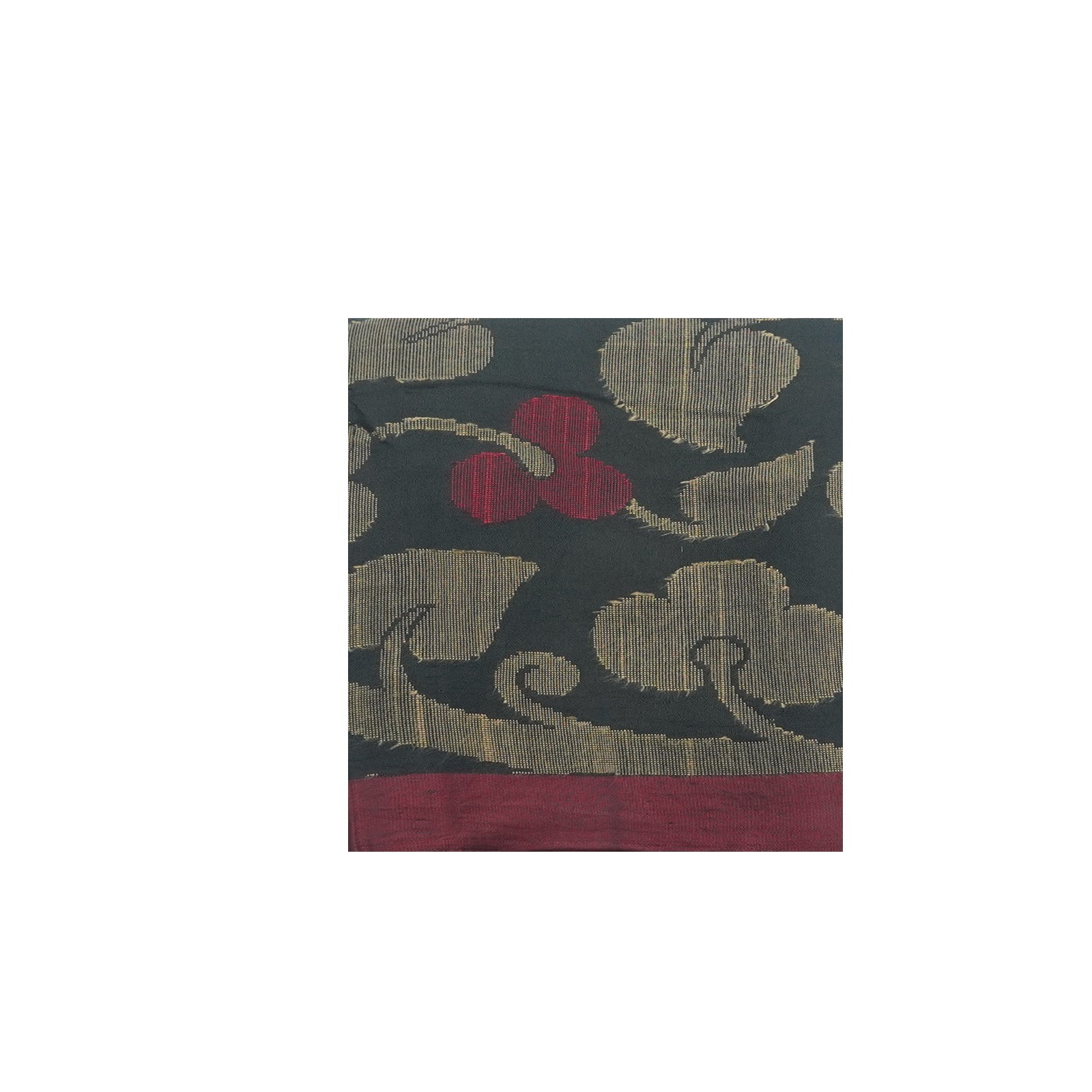Vintage Black Sarees 100% Pure Silk Handwoven Floral Sari 5YD Decor Craft Fabric