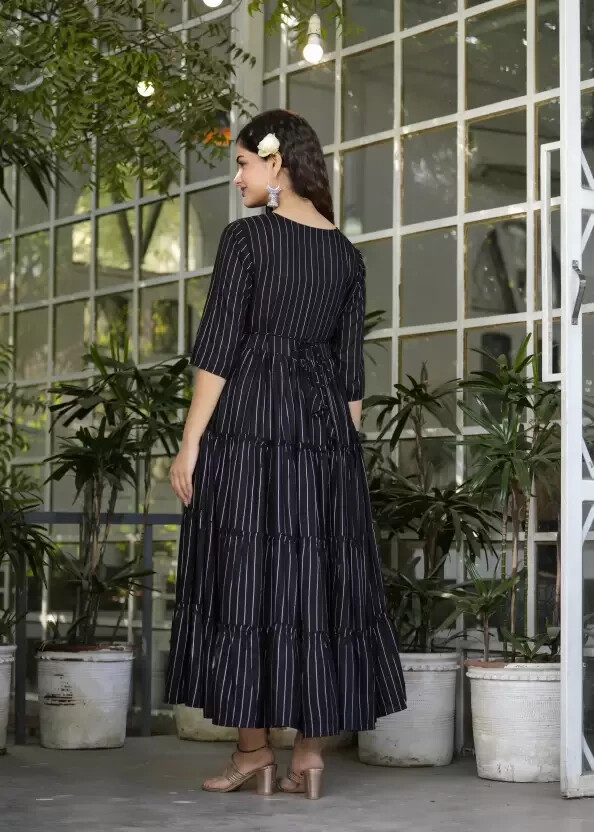 Bollywood Designer Long Gown Kurta Dress Beautiful Viscose Rayon Anarkali Kurti