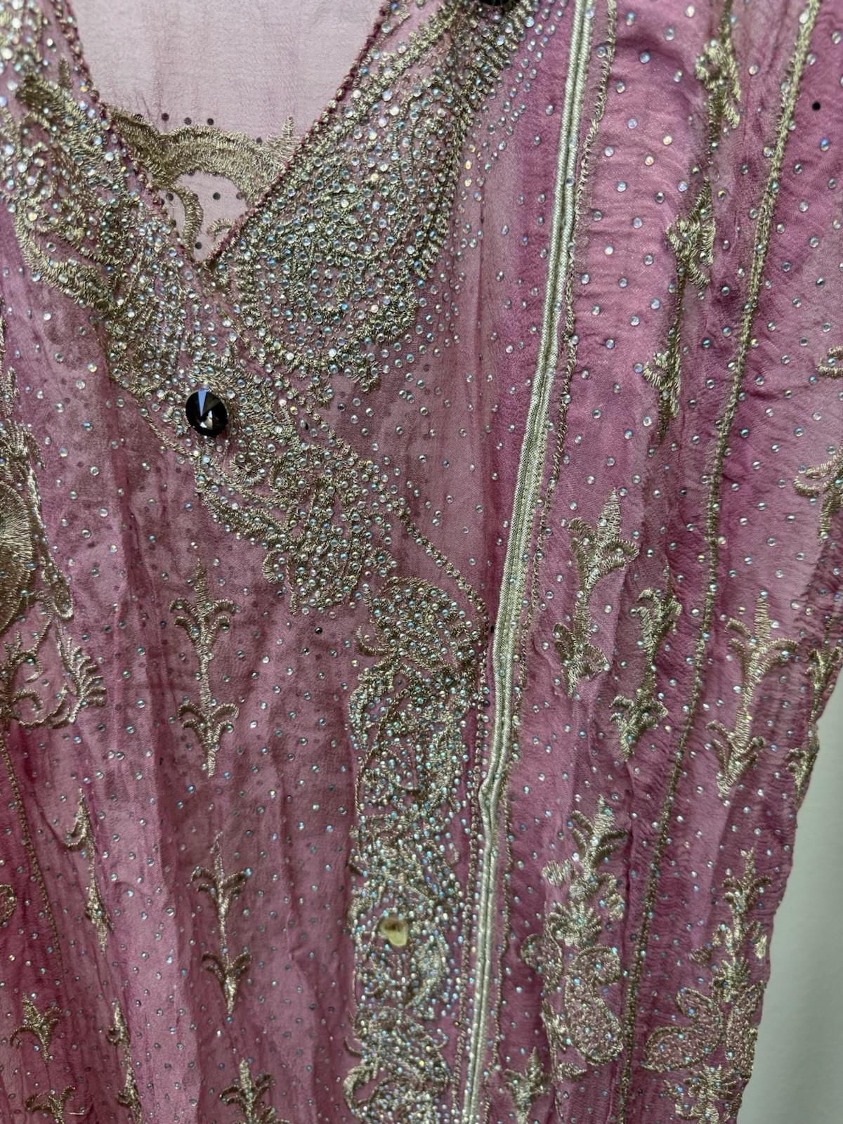 Pakistani Party Wear Dress Pink Unlined Anarkali Womens
