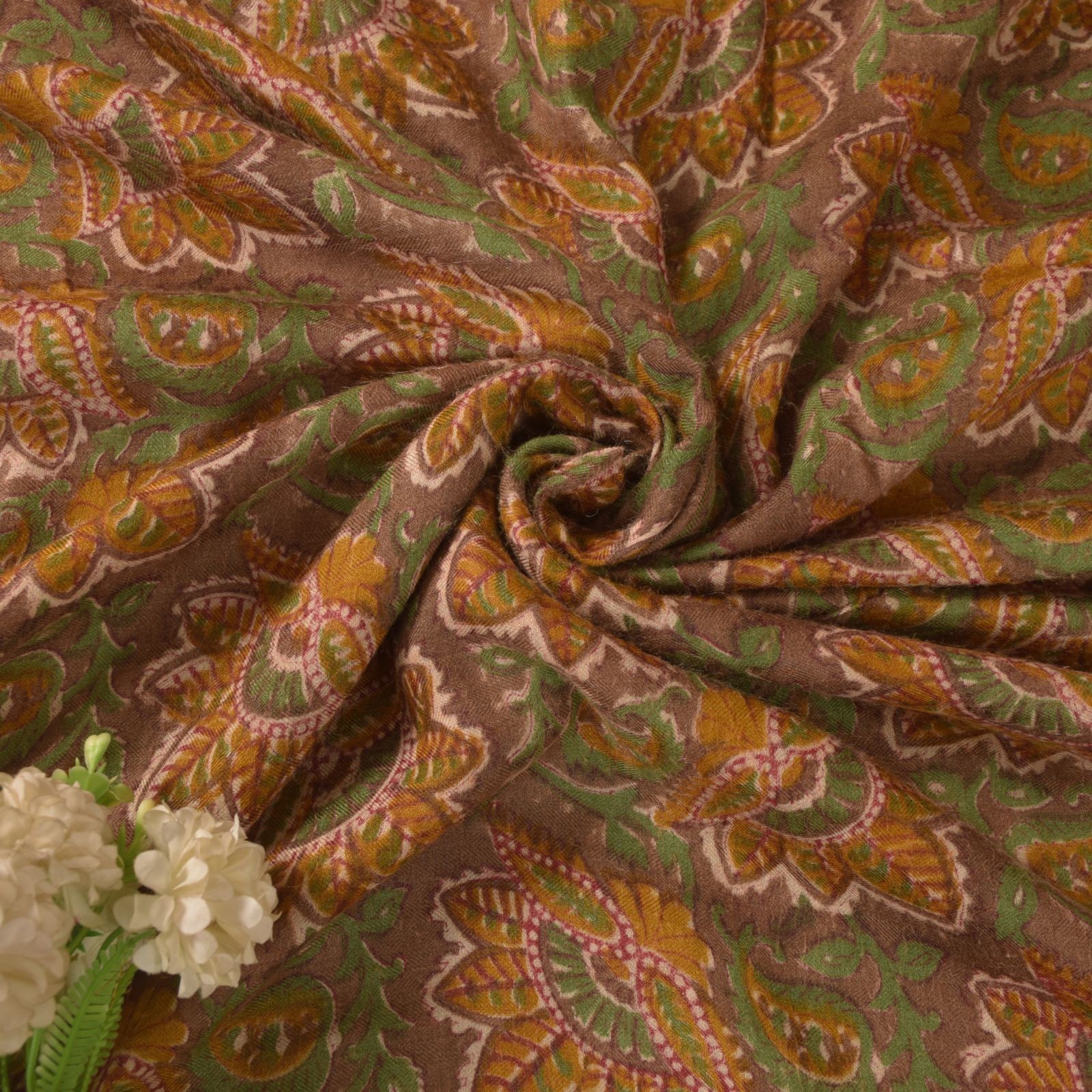 Sanskriti Vintage Soft Multicolor Pure Woolen Saree Block Printed Sari 5.5+Yd