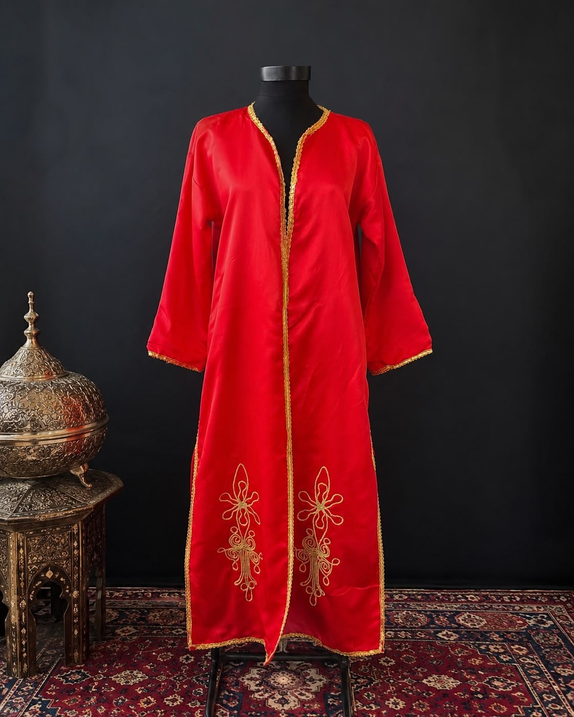 Vintage Anatolian Kaftan – Folklore Stage Costume – Red Traditional Binadallı