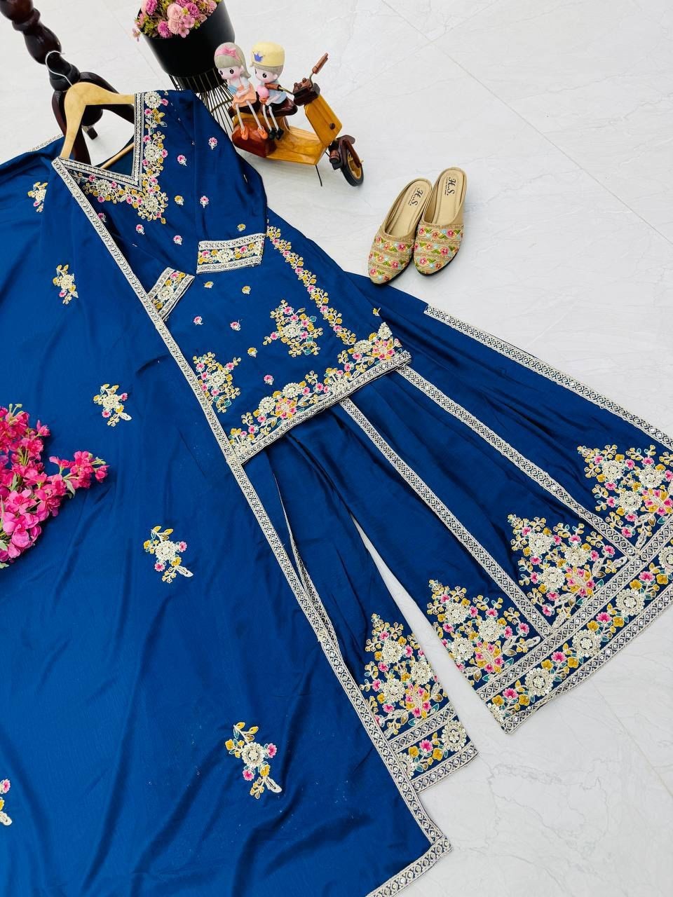New Designer Party Top Sharara & Dupatta Set