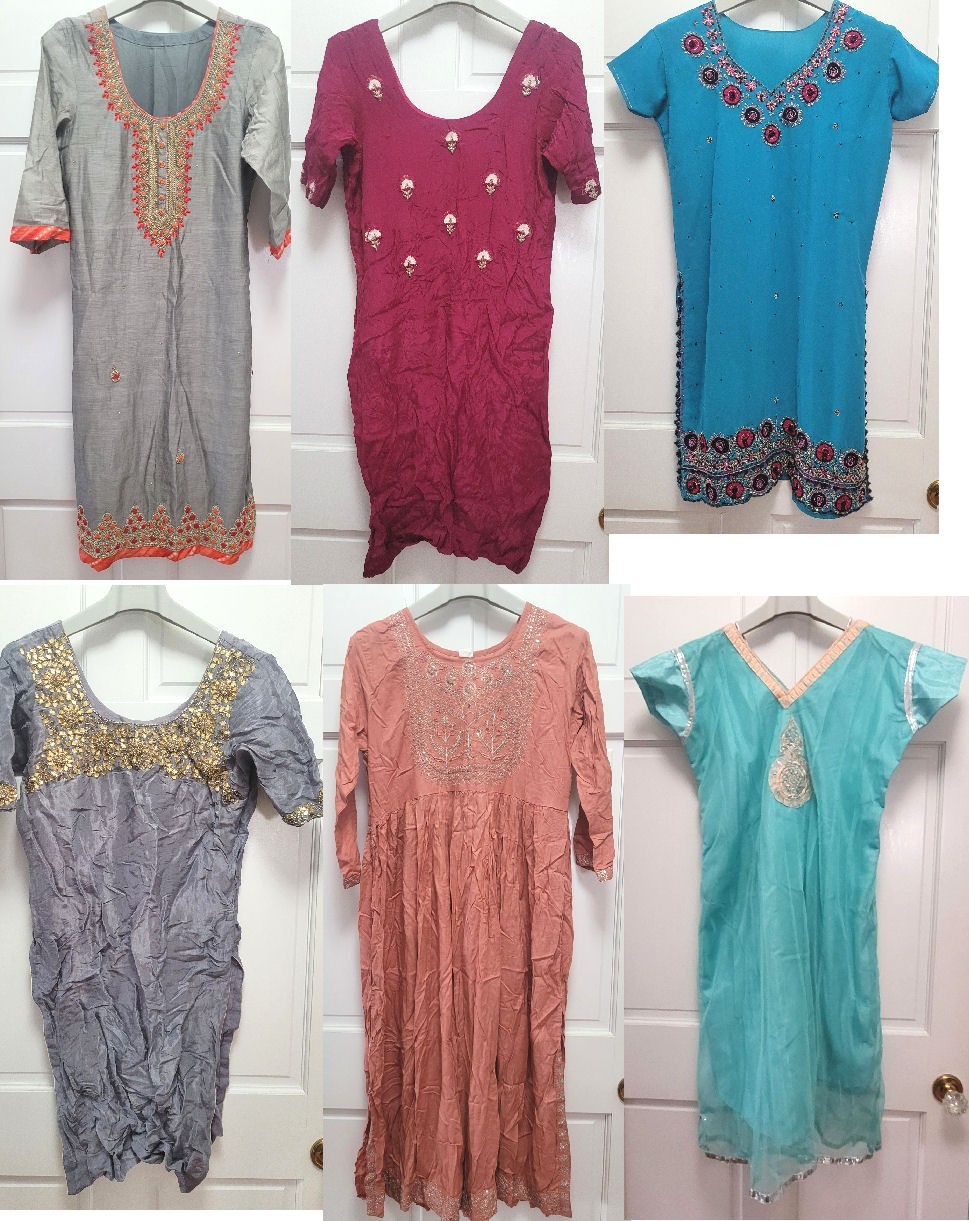 LOT: 6 Women’s Kurta Tops & Salwar Kameez Pant Dupatta Sets – XL 40-41″ Chest