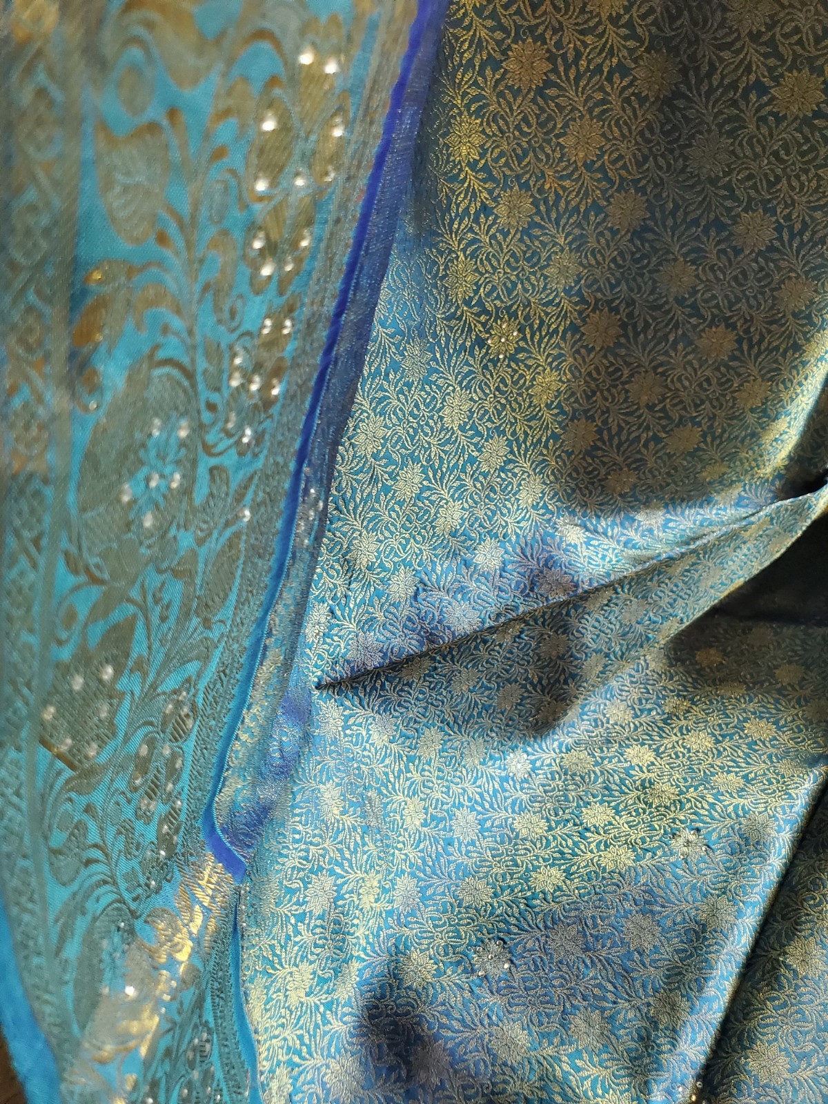 Women Pure Silk Brocade Stonework Kanjivaram Saree Designer Party Wedding Festiv