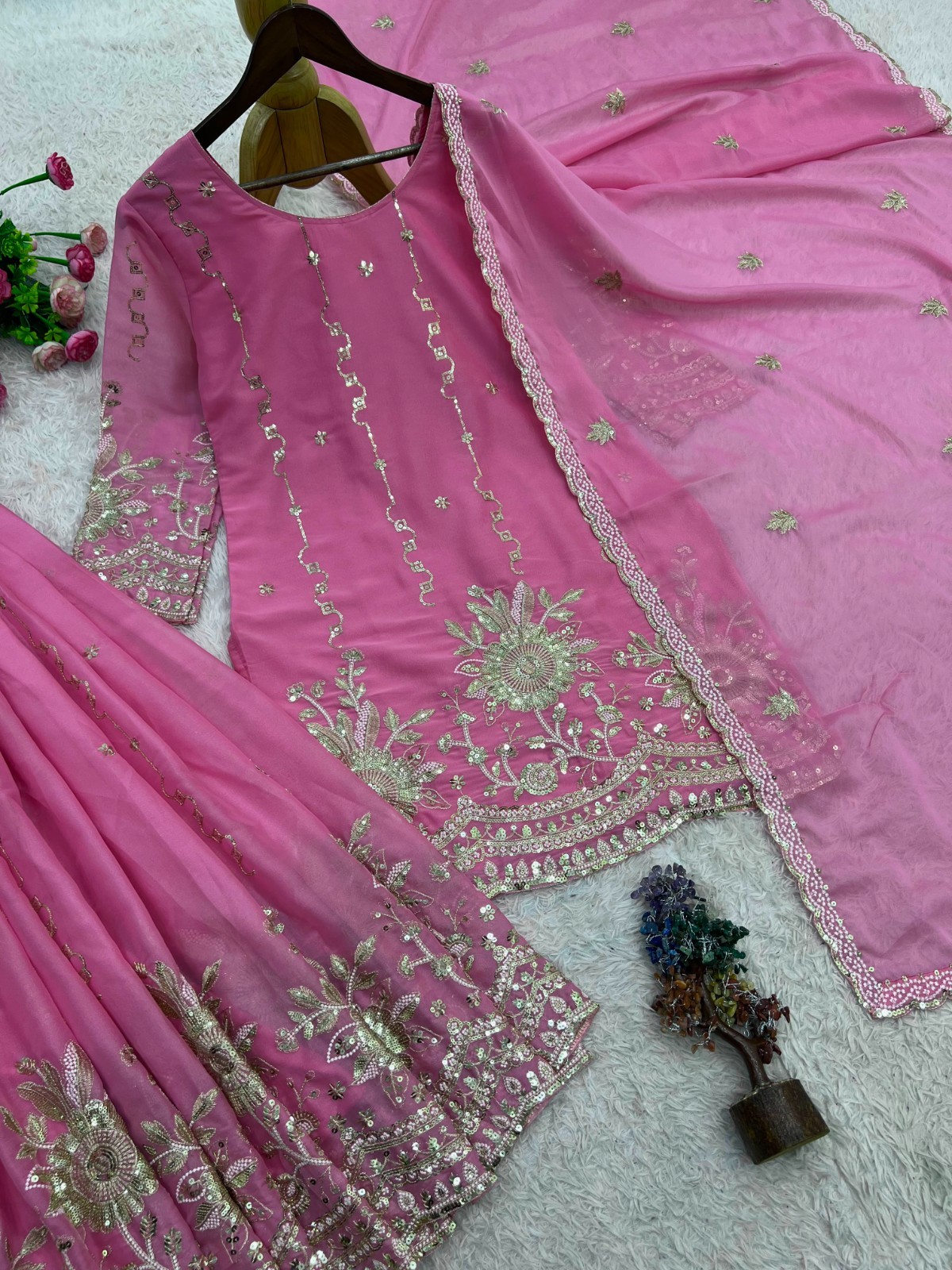 Designer Indian Pakistani kurti plazzo Bollywood Dress Party Wear Suit wedding
