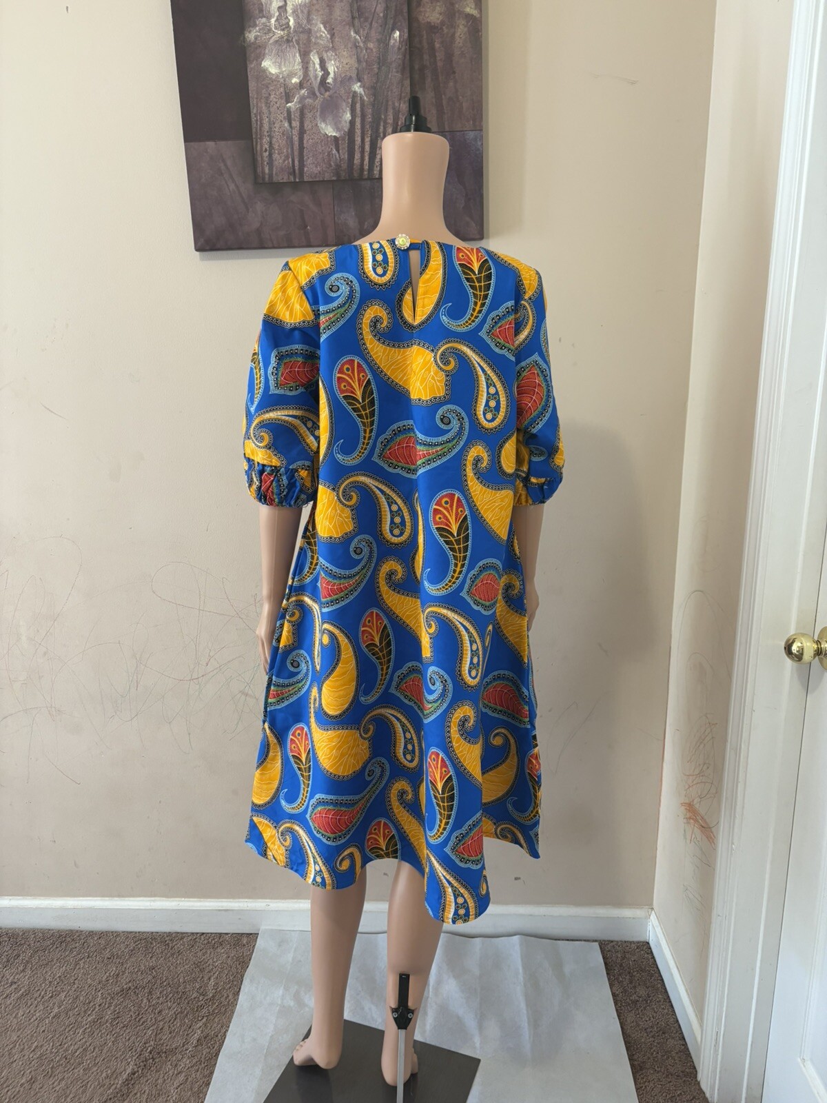 BEAUTIFULL AFRICAN PRINT DRESS FOR WOMEN. ANKARA WAX DRESS. COTTON