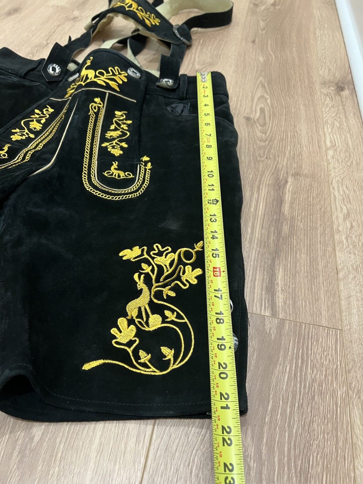 VTG Schöneberger Leather Lederhosen w Suspenders Oktoberfest Bavarian Trachten