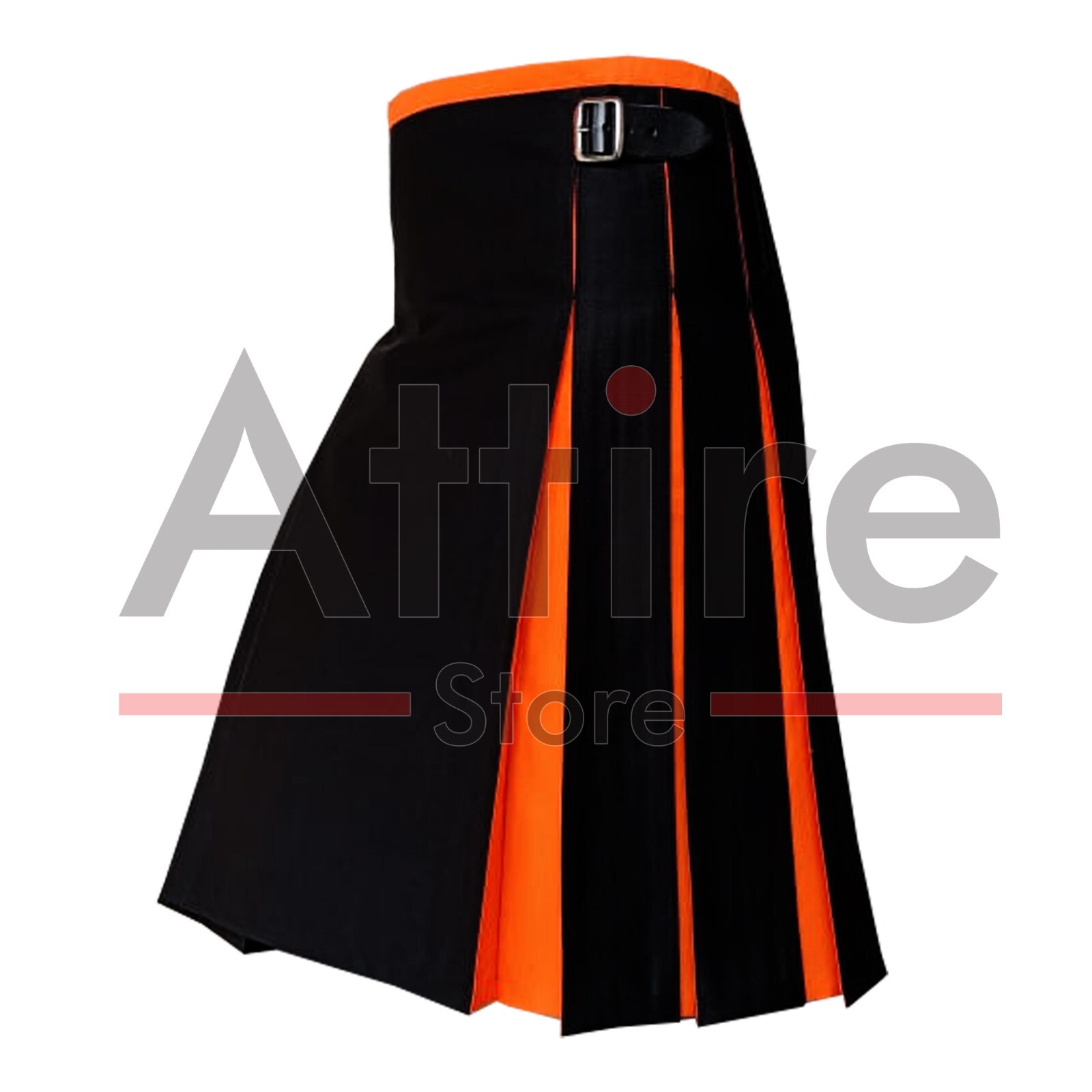 Halloween Gothic Utility Kilt Black Red Bat Kilt Men’s Punk Festival Kilt