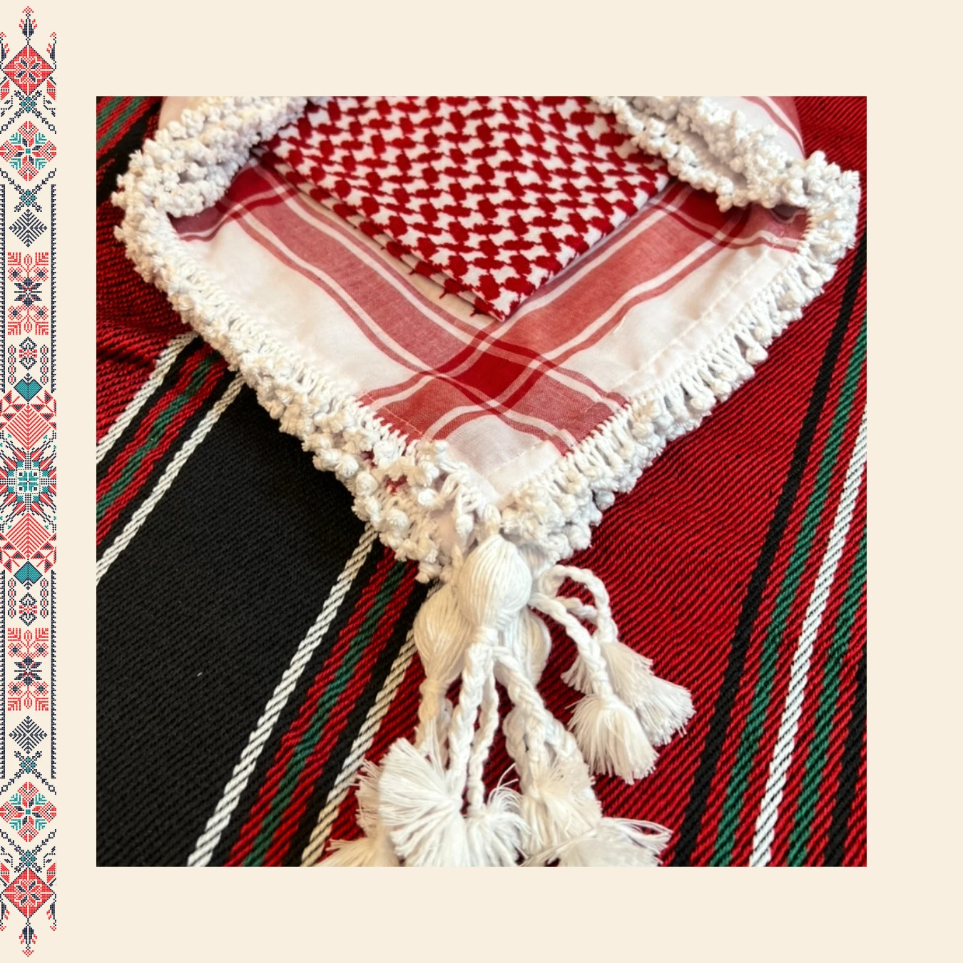 palestine Keffiyeh & Jordanian Shemagh Scarf Fringed Arabic Red شماغ و كوفية