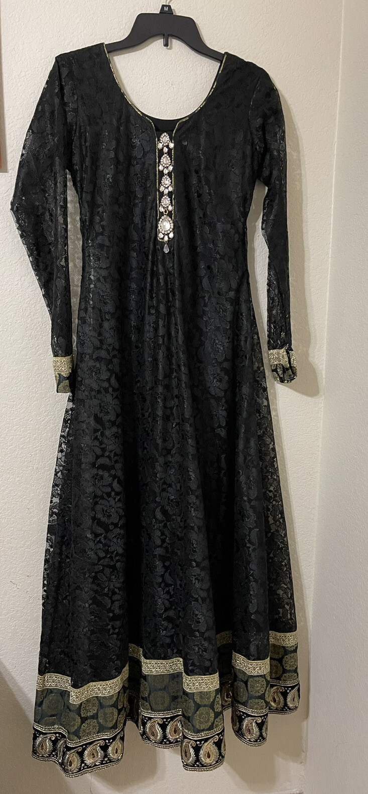 Pakistani Indian  DESIGNER SUIT FABRIC DRESS Chiffon Net Maxi WeddiNg Party NWOT