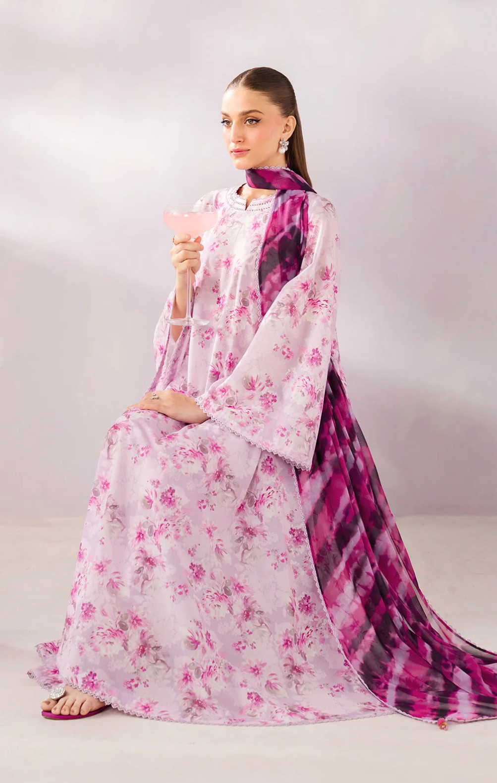 Jazmin Digital Printed Lawn 3PC Suit | Shirt, Trouser & Chiffon Dupatta