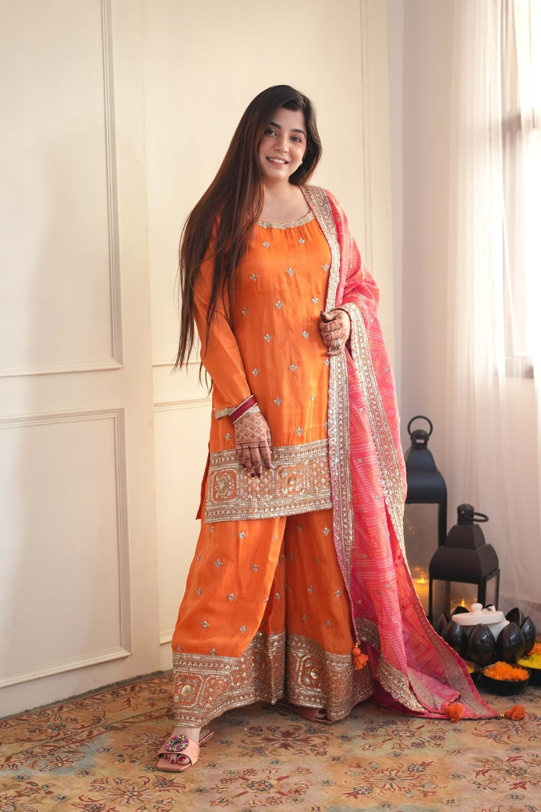 PUNJABI SHARARA PLAZZO SALWAR KAMEEZ SUIT WOMEN READYMADE DESIGNER WEDDING EID