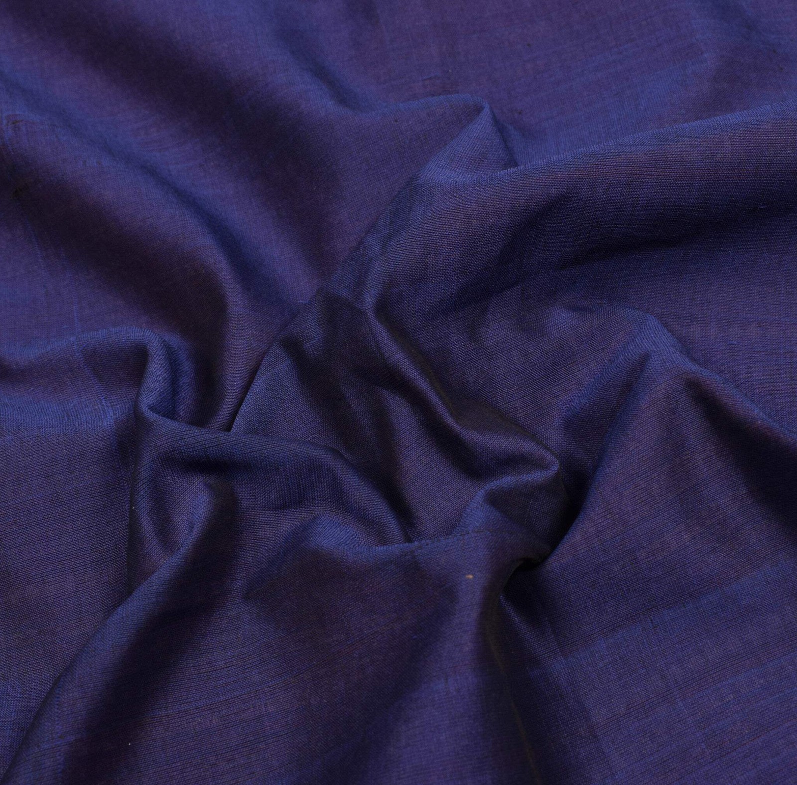 Sushila Vintage Blue Plain Saree Rudraksh Woven Pure Cotton Handloom Sari Fabric