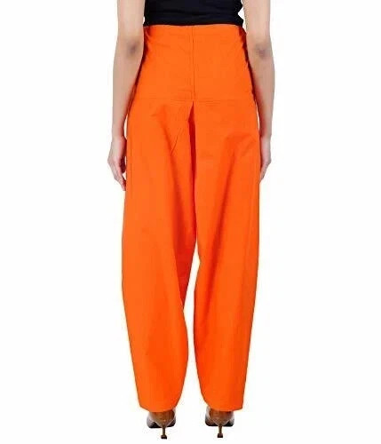 Cotton Salwar Women Bottom Women Patiala Regular Paint Fit Size Salwar Orange