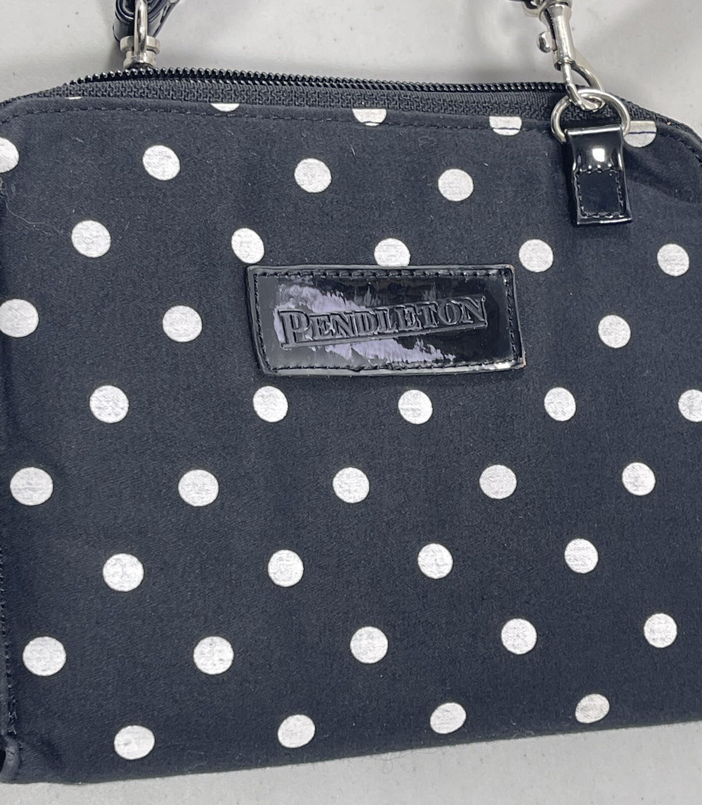 Pendleton Black White Polka Dot Wallet on a Strap Crossbody Purse Casual Comfort