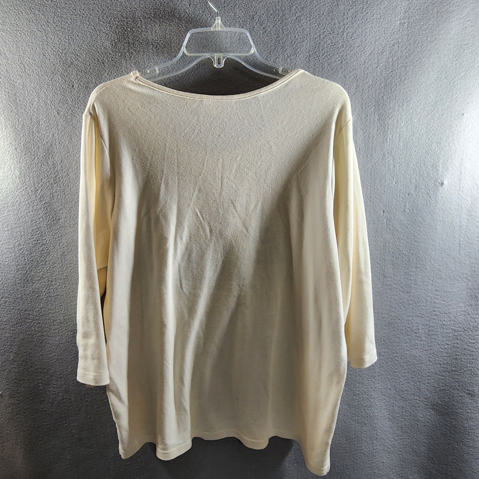 Quacker Factory Sz L CHRISTMAS CHURCH Cream Knit Pullover Sweater
