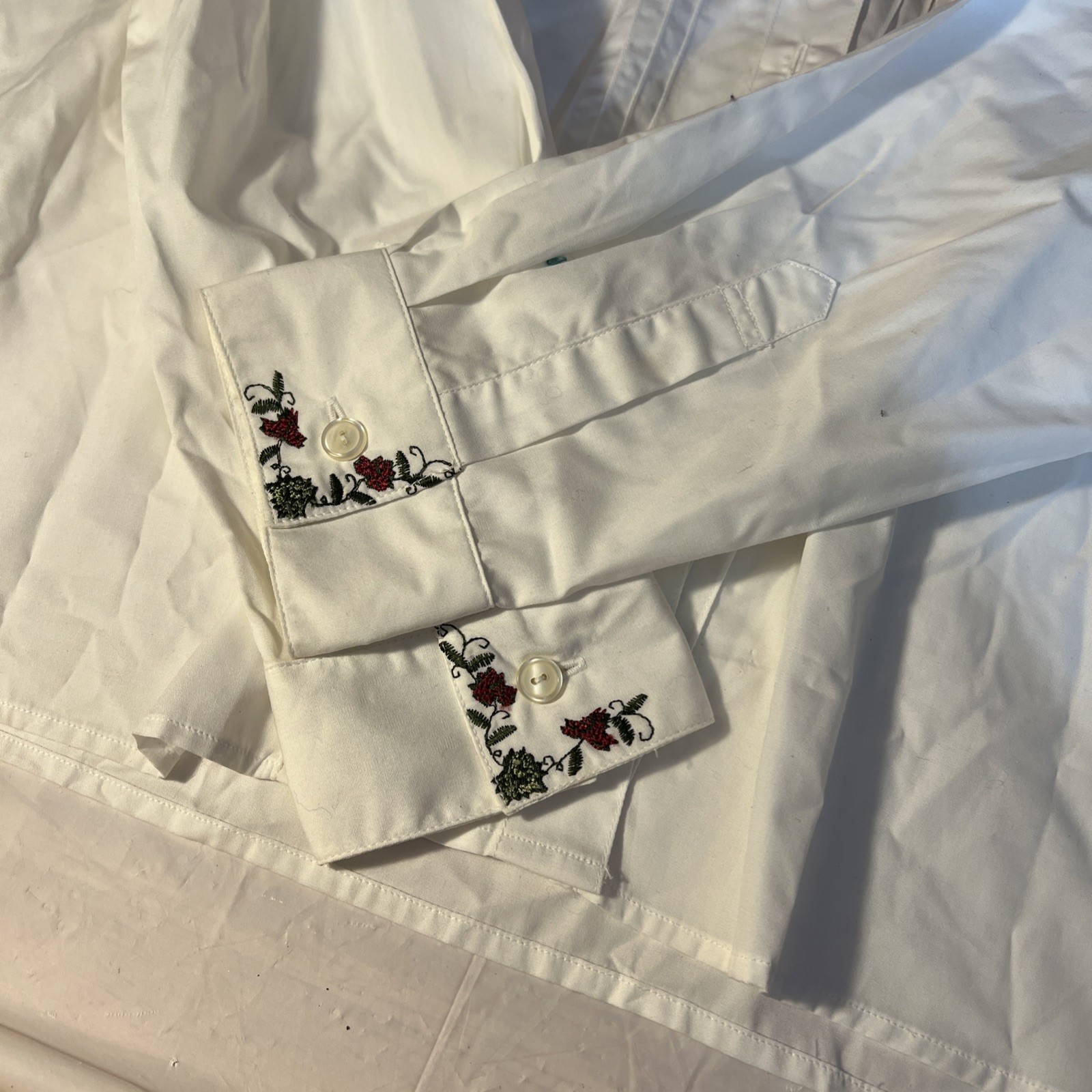 Impressions White Button Down Shirt With Mock Turtle Neck Women’s Size 18