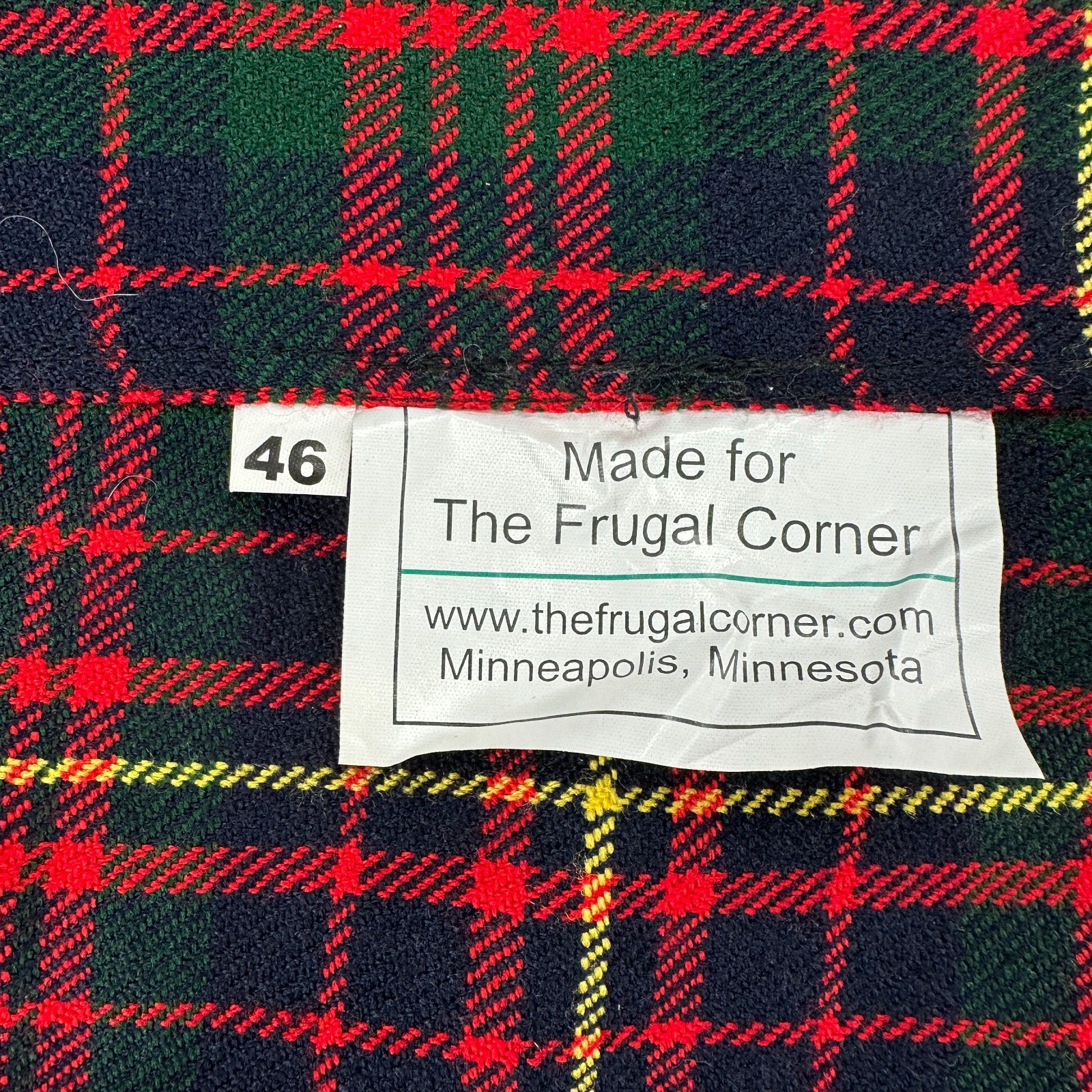 VINTAGE Macdonald Utility Kilt 46 Red Black Tartan Plaid Pleated Wool 90s