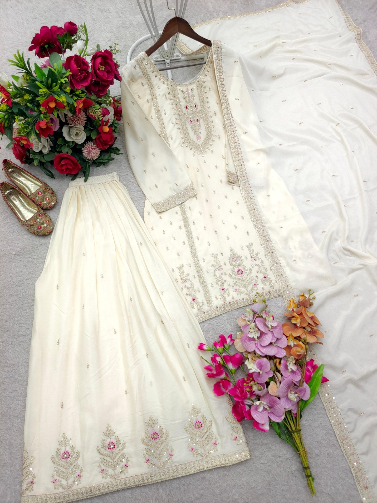INDIAN SALWAR KAMEEZ PAKISTANI WEDDING PARTY DRESS WEAR BOLLYWOOD SUIT SHARARA