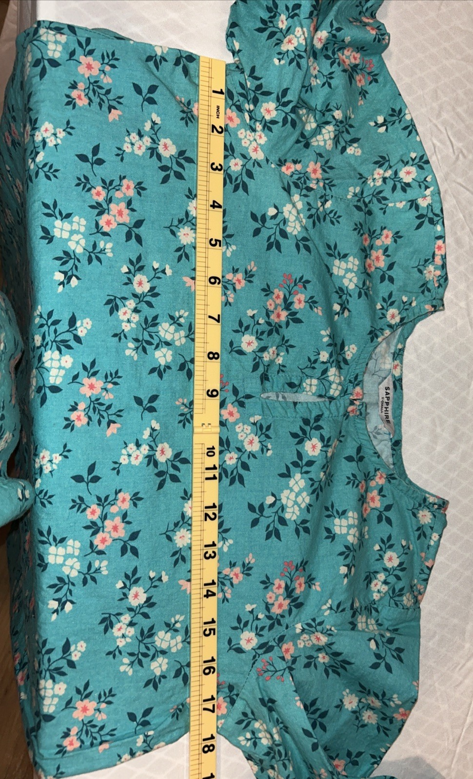 Sapphire Brand Shalwar (Salwar) Kameez Pakistani Extra Small Teal Floral