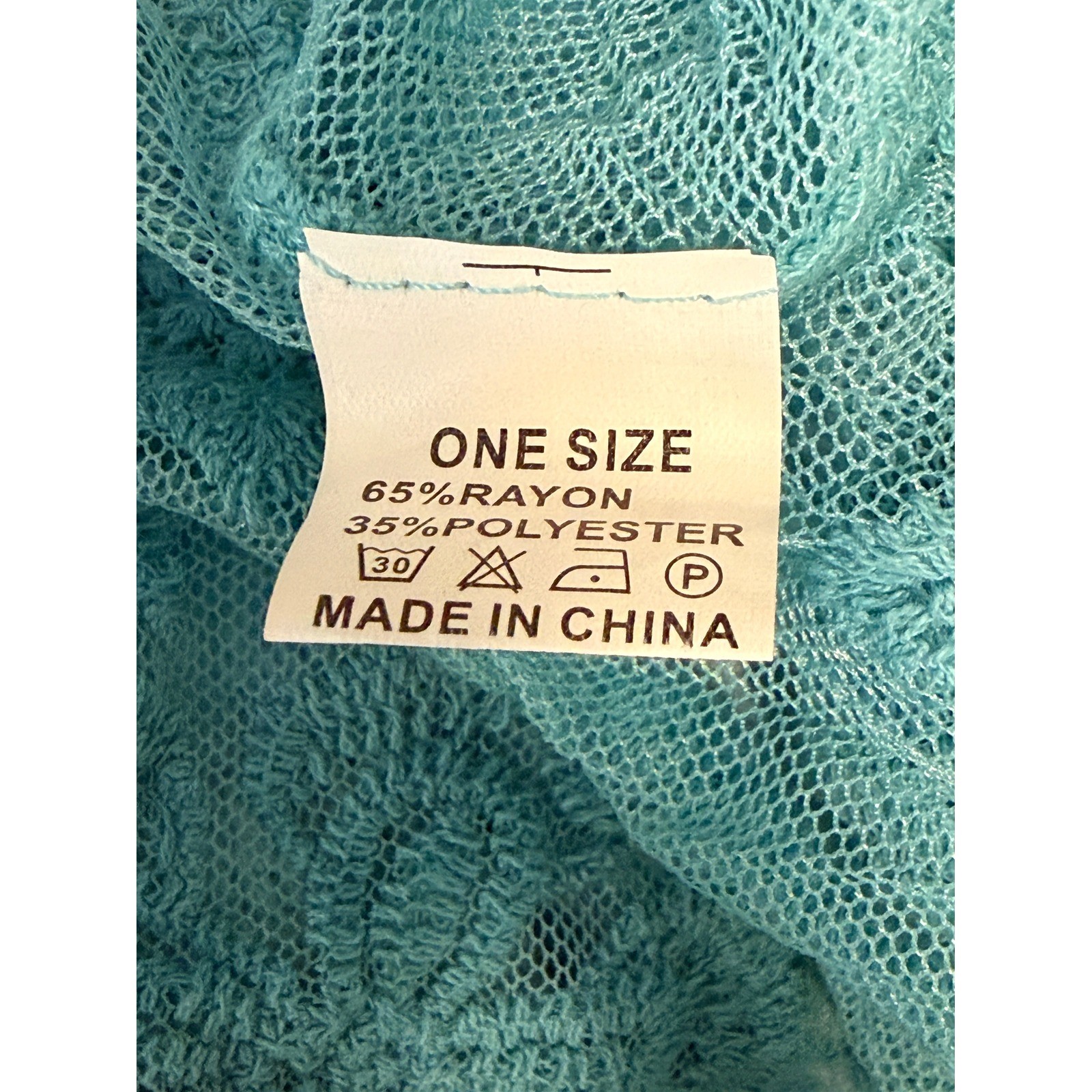Woven Heart Aqua Floral Lace Long Kimono One Size Boho Cottagecore