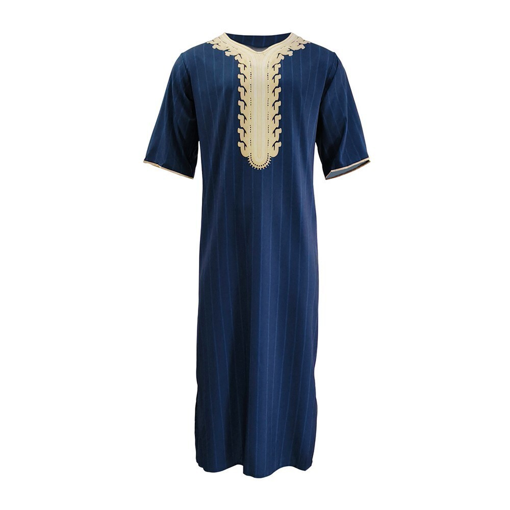 Mens Muslim Clothing Saudi Arab Jubba Kaftan,Dishdash,Thobe,Long-Sleeve