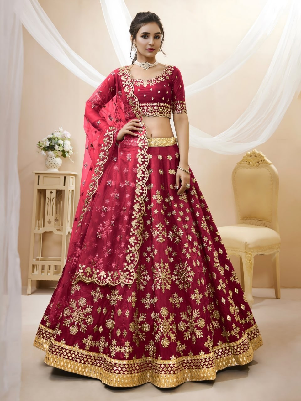 Garba Dandiya Art Silk Lehenga Choli Semi Stitched Festival Outfit